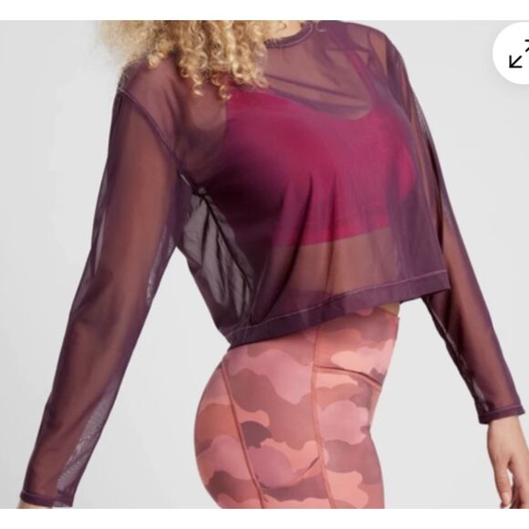 Athleta Circuit Sheer Mesh Crop - Size Small - NWT - Picture 1 of 5